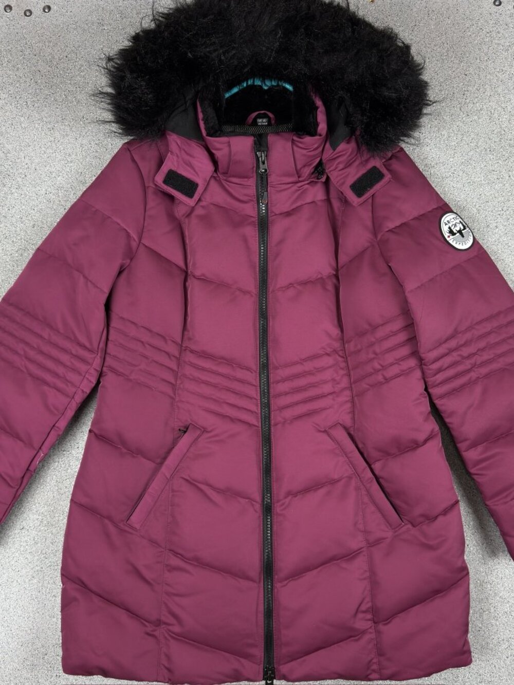 Arctic Expedition Women's Down Parka S Berry Winter Faux Fur Hood Q5126RI-21